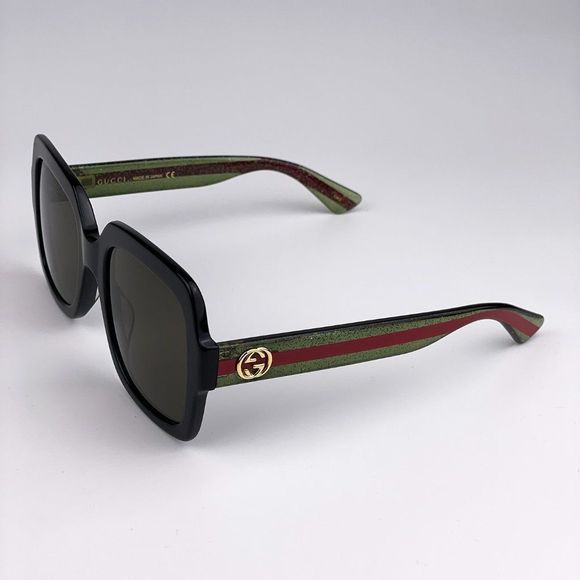 GUCCI WEB GG0036SN 002 Sunglasses Black Green Red Square Women main image 7